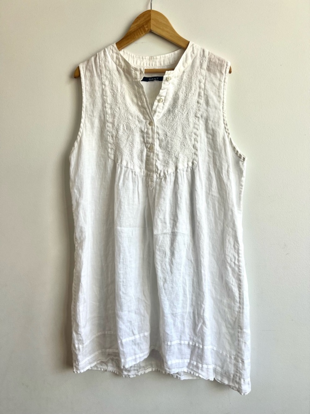 Gant White Embroidered Linen Tunic Blouse